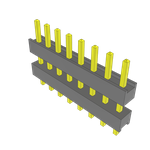 Samtec-ZW-08-08-G-S-295-095 Connector Headers and PCB Receptacles Conn Board Stacker HDR 8 POS 2.54mm Solder ST Top Entry Thru-Hole Bulk