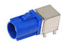 734036811 - FAKRA Jack, Right-Angle, PCB Receptacle, Through Hole, Die Cast Body, Tin (Sn) Plated, Keying Code L, Carmine Red, 50 Ohms