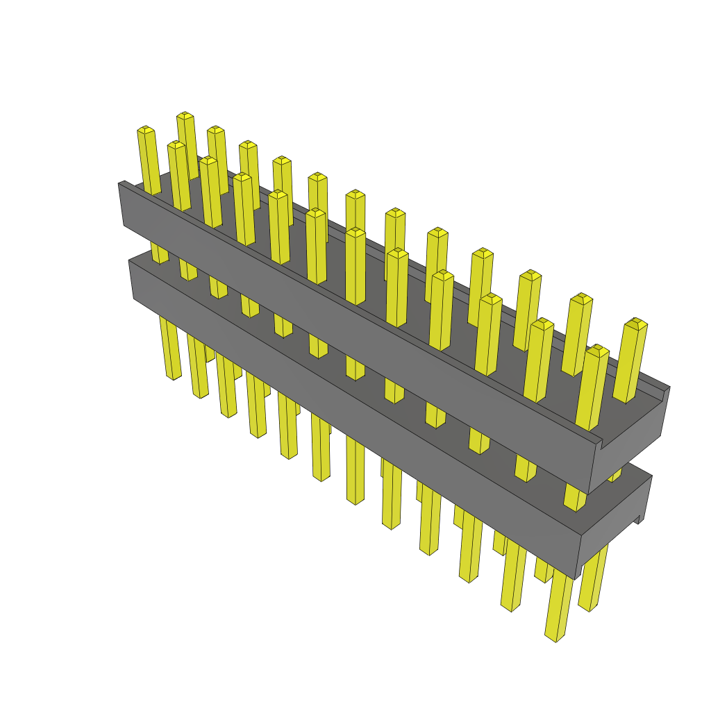 Samtec-ZW-12-15-G-D-285-220 Connector Headers and PCB Receptacles Conn Board Stacker HDR 24 POS 2.54mm Solder ST Top Entry Thru-Hole Bulk