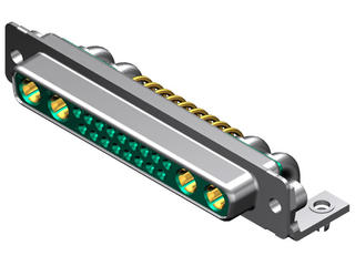 1731071852 - FCT Mixed Layout D-Sub Connector, Female, Right-Angle, PCB Through Hole, Gold Plating, Tin-plated Shell, 14.50mm Riveted Metal Bracket and #4-40 Clinch Nut, 21 Circuits Loaded (4 High Power, 17 Signal), Green Insulator 1731071852 - FCT Mixed Layout D-Sub Connector, Female, Right-Angle, PCB Through Hole, Gold Plating, Tin-plated Shell, 14.50mm Riveted Metal Bracket and #4-40 Clinch Nut, 21 Circuits Loaded (4 High Power, 17 Signal), Green Insulator