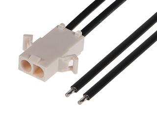 2162931022 - Standard .093" Male-to-Pigtail Off-the-Shelf (OTS) Cable Assembly, Single Row, 300.00mm Length, Tin (Sn) Plating, 2 Circuits, Natural