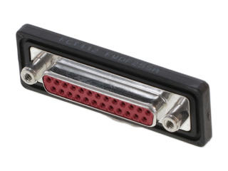 1731100039 - FCT Standard-Density Waterproof D-Sub Connector, Female, Straight, Solder Cup, Gold over Nickel Phosphorus Plating, Front Panel Mount, Plastic Watertight Frame, 25 Circuits, Red Insulator 1731100039 - FCT Standard-Density Waterproof D-Sub Connector, Female, Straight, Solder Cup, Gold over Nickel Phosphorus Plating, Front Panel Mount, Plastic Watertight Frame, 25 Circuits, Red Insulator