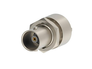 731719040 - BNC Jack, Straight, Bulkhead Receptacle, PCB, Through Hole, Brass Body, Nickel (Ni) Plated, Tray, 75 Ohms