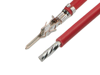 2147632215 - Pre-Crimped Lead Micro-Fit 3.0 Male-to-Pigtail, Gold (Au) Plating, 450.00mm Length, 20 AWG, Red