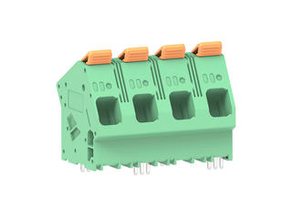 2249340004 - 15.00mm Pitch Lever Activated Fixed Mount PCB Terminal Block, 35° Wire Entry, Left Rear Terminal, 4 Circuits