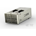 TE Connectivity-2299870-4 Connector Telephone and Telecom Conn zQSFP+ RCP 152 POS Press Fit RA Thru-Hole 38 Terminal 4 Port Box/Tray