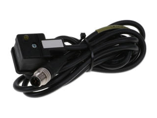 1210360178 - Brad mPm DIN Form A-18mm to Micro-Change (M12) 5 Pole Cordset, S0 Circuit, Yellow LED, Male (90°) to Male (Straight), 0.50mm² Black PUR Cable, 2.0m (6.56') Length, 24V