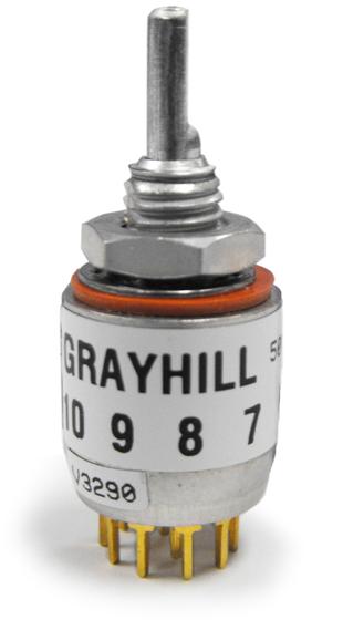 Grayhill-51P22-01B16N Switch Rotary Switch Rotary SP16T 16 Flatted Shaft PC Pins 0.2A 220VAC 28VDC