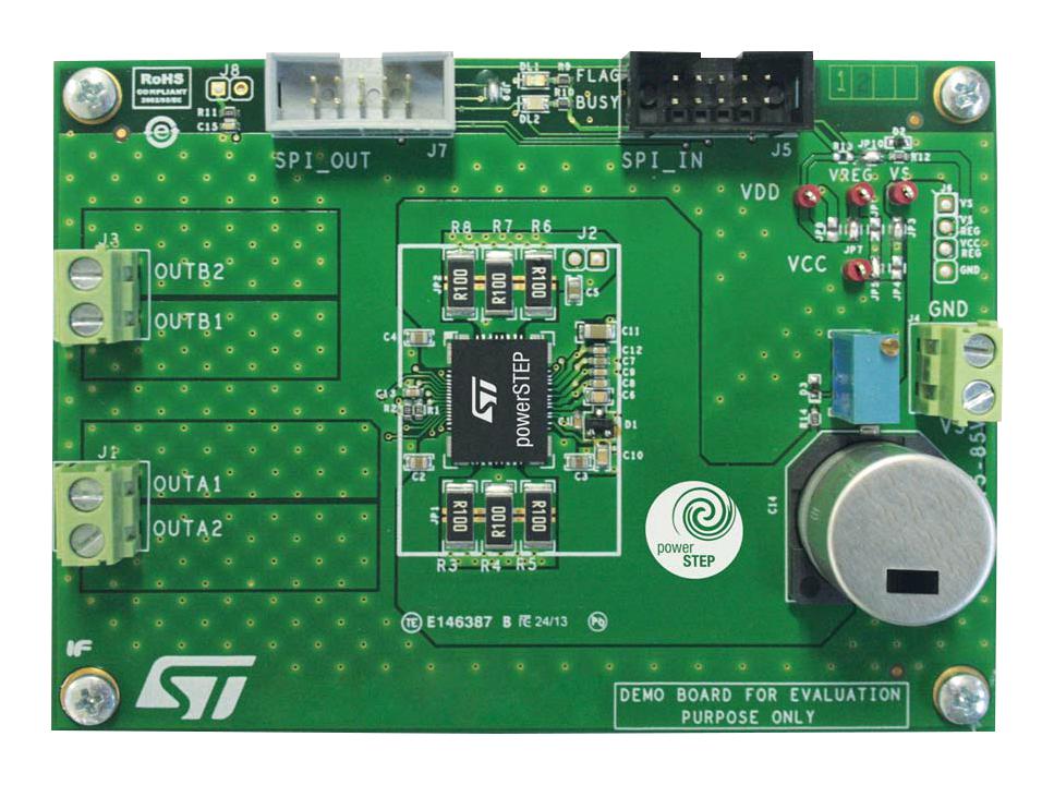 Demonstration Board, powerSTEP01 Microstepping Controller, 10A, 10.5V - 85V, Up To 1/128 Microsteps