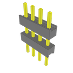 Samtec-ZW-04-15-L-S-312-189 Connector Headers and PCB Receptacles Conn Board Stacker HDR 4 POS 2.54mm Solder ST Top Entry Thru-Hole Bulk