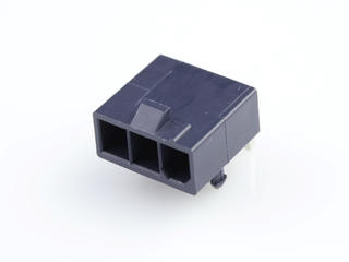 1726480103 - Mini-Fit Jr. Header, Single Row, Right-Angle, with Snap-in Plastic Peg PCB Lock, 3 Circuits, Nylon, 94V-2, Matte Tin (Sn) Plating, Glow-Wire Capable