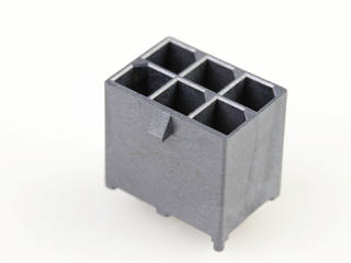 1720650206 - Mega-Fit Slim Vertical Header, Through Hole, 5.70mm Pitch, Dual Row, 6 Circuits, 0.38µm Gold (Au) Plating, Glow-Wire Capable, Black