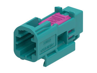 2079125530 - High-Speed FAKRA Mini (HFM) Single Plug Housing, 1x1, Key Z, Water Blue, with Clipslot