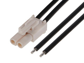 2162911022 - Standard .093" Female-to-Pigtail Off-the-Shelf (OTS) Cable Assembly, Single Row, 300.00mm Length, Tin (Sn) Plating, 2 Circuits, Natural