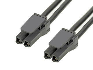 2160101023 - Super Sabre-to-Super Sabre Off-the-Shelf (OTS) Cable Assembly, Single Row, 600.00mm Length, 2 Circuits, Black