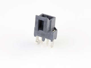 1053111202 - Nano-Fit Vertical Header, Through Hole, 2.50mm Pitch, Single Row, 2 Circuits, with Solder Clips, 0.38µm Gold (Au) Plating, Black, Glow-Wire Capable, Tray