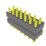 Samtec-ZW-07-07-G-D-245-103 Connector Headers and PCB Receptacles Conn Board Stacker HDR 14 POS 2.54mm Solder ST Top Entry Thru-Hole Bulk