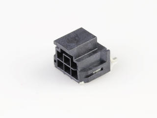 1054051106 - Nano-Fit Right-Angle Header, Surface Mount, 2.50mm Pitch, Dual Row, 6 Circuits, 0.76µm Tin (Sn) Plating, Black, Glow-Wire Capable 1054051106 - Nano-Fit Right-Angle Header, Surface Mount, 2.50mm Pitch, Dual Row, 6 Circuits, 0.76µm Tin (Sn) Plating, Black, Glow-Wire Capable