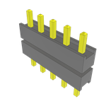 Samtec-ZW-05-07-G-S-225-115 Connector Headers and PCB Receptacles Conn Board Stacker HDR 5 POS 2.54mm Solder ST Top Entry Thru-Hole Bulk