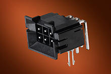 438100279 - Mini-Fit BMI Header, Dual Row, Right-Angle, for 2.39mm PCB, 10 Circuits,  Gold (Au) Plating, 260C Wave Solderable, without Retention Clip