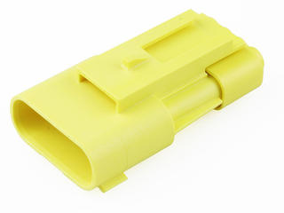 2077781404 - Squba 3.6 Sealed Plug Assembly, 3.60mm Pitch, 4 Circuits, Single Row, Glow-Wire Capable, with Clipslot, Key D, Yellow, UL1007/UL1061 Compatible