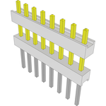 Samtec-HW-08-09-S-S-351-287 Connector Headers and PCB Receptacles Conn Board Stacker HDR 8 POS 2.54mm Solder ST Top Entry Thru-Hole Bulk