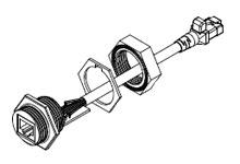 1300550006 - Brad RJ-Lnxx Industrial Ethernet Receptacle, Female (Straight) to Male (Straight), 10Base T, Solder PCB and Cable Termination, 1.0m (3.28') Length