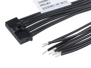 2240901082 - KK Plus 250-to-Pigtail Off-the-Shelf (OTS) Cable Assembly, 2.50mm Pitch, Single Row, 150.00mm Length, 8 Circuits, Black