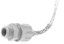 1300990100 - MAX-LOC Strain Relief Cord-Sealing Grip, 3/4" NPT, Straight Male, Cable Diameter 14.27-17.45mm (.562-.687"), Stainless Steel Mesh