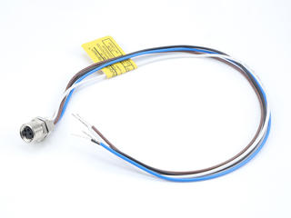 1200900029 - Nano-Change (M8) Receptacle, 4 Poles, A-Coded, M8 x 0.5 Mounting Threads, Female (Straight) to 24 AWG Leads, 0.30m (11.81") Length