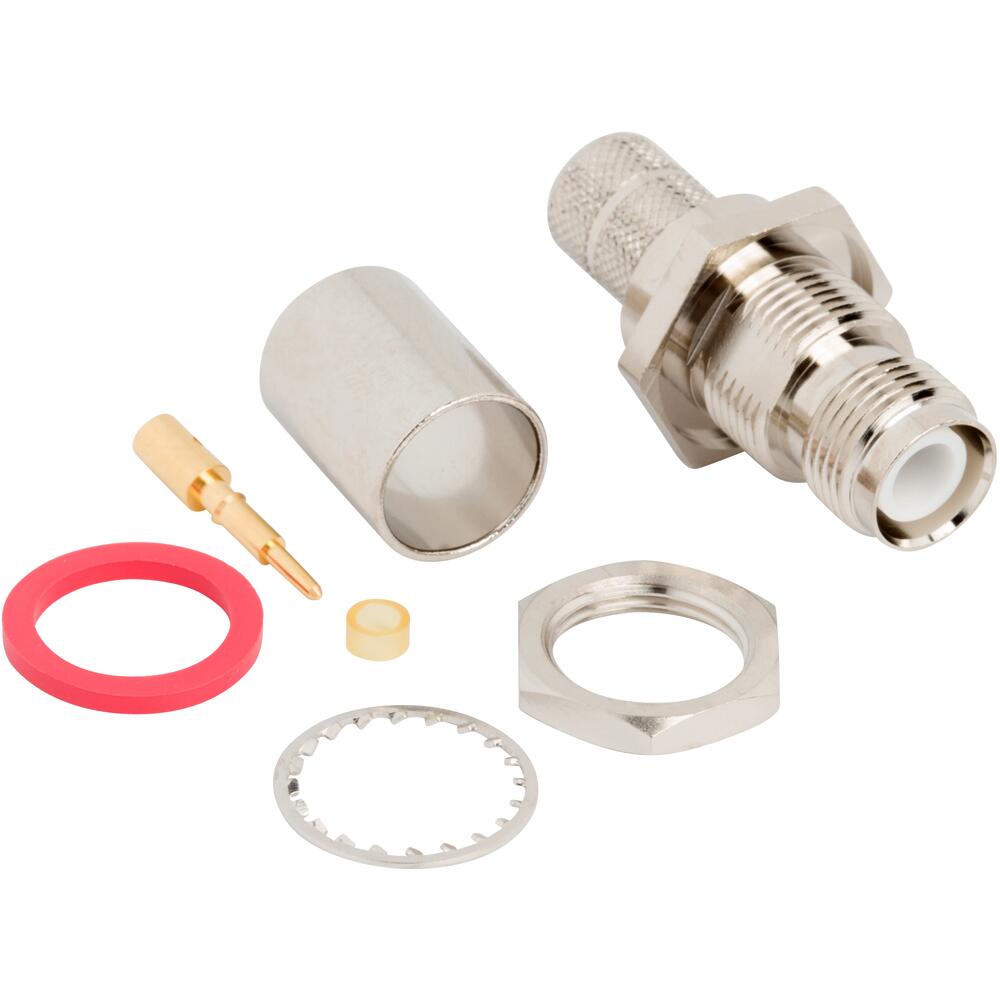 Amphenol RF-031-6877 Connector RF Conn TNC 0Hz to 8GHz 50Ohm Solder ST Panel Mount RCP Gold Bag