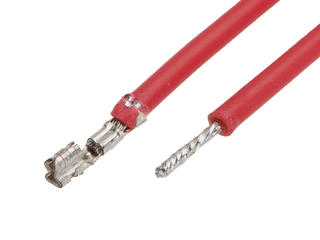 2196772104 - Pre-Crimped Lead Mini-SPOX Female-to-Pigtail, Tin (Sn) Plating, 300.00mm  Length, 26 AWG, Red