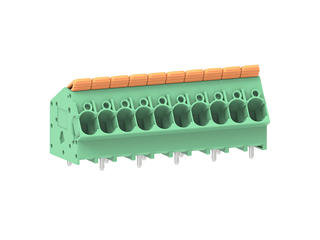 2213920010 - 7.50mm Pitch Lever Activated Fixed Mount PCB Terminal Block, 35° Wire Entry, Left Rear Terminal, 10 Circuits