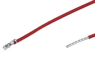 2196732122 - Pre-Crimped Lead Zero-Hachi Female-to-Pigtail, 1.00µm Tin (Sn) Plating, 150.00mm Length, 28 AWG, Red
