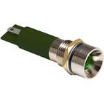 Bivar-MPR12-3GD110V Panel Mount Indicators IP54 Rated Sealed Panel Mount Indicators, M12 Nut and Spring Lock Washer, 110V, Green Housing, Green LED, 8mm Green Diffused Tinted Lens with Recessed Dome
