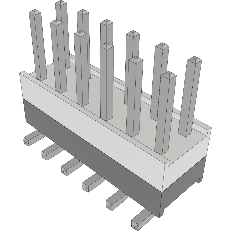 Samtec-HW-06-08-T-D-250-SM Connector Headers and PCB Receptacles Conn Board Stacker HDR 12 POS 2.54mm Solder ST Top Entry SMD Tube