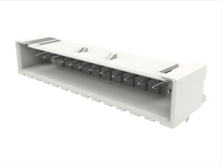 534261310 - 2.50mm Pitch, Mini-Lock PCB Header, Single Row, Right-Angle, Through Hole with Kinked Pins, Tin Plating, Positive Lock, 13 Circuits, Tray, 3.40mm PC Tail Length, Natural