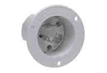 1301490024 - Safeway Flanged Inlet, 3 Pole/3 Wire, Non-NEMA Locking, 125V/250V