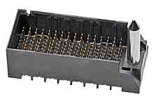 761659606 - Impact 100 Ohm 3 Pair Vertical Backplane Header, Right Guide, Left Endwall, 16 Columns, 144 Circuits, Pin Length 4.50mm, Plated Through Hole Dimension 0.39mm, Lead-Free