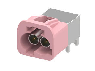 2082420207 - High-Speed FAKRA Mini (HFM) Dual Header, 1x2, Right-Angle, Through Hole, Key H, Light Pink, 50 Ohms 2082420207 - High-Speed FAKRA Mini (HFM) Dual Header, 1x2, Right-Angle, Through Hole, Key H, Light Pink, 50 Ohms