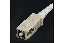 1060634600 - SC Connector, Singlemode, 125mm Ceramic PC Ferrule, 2.40mm Simplex Cable, Blue Housing, 90° Yellow Boot