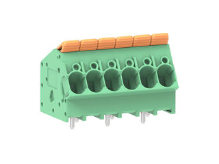 2213930006 - 7.50mm Pitch Lever Activated Fixed Mount PCB Terminal Block, 35° Wire Entry, Left Front Terminal, 6 Circuits