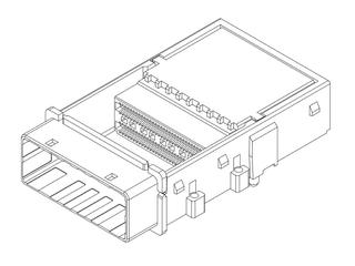 1733590002 - zCD (CDFP) Short Body Connector Assembly, 16X, 120 Circuits, 0.75mm Pitch, Gold (Au) Over Nickel Plated