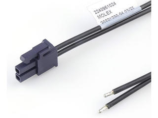 2240951024 - Mini-Fit Versa-to-Pigtail Off-the-Shelf (OTS) Cable Assembly, 4.20mm Pitch, Dual Row, 600.00mm Length, 2 Circuits, Black