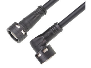 1204010051 - Ultra-Lock 2.0 (M12) Double-Ended Cordset, 5 Poles, A-Coded, Female (90°) to Male (Straight), PVC Cable, 5.0m Length