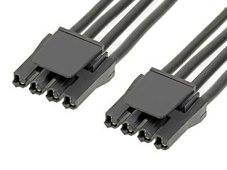 2160101042 - Super Sabre-to-Super Sabre Off-the-Shelf (OTS) Cable Assembly, Single Row, 300.00mm Length, 4 Circuits, Black