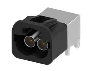 2082420200 - High-Speed FAKRA Mini (HFM) Dual Header, 1x2, Right-Angle, Through Hole, Key A, Black, 50 Ohms