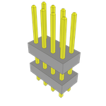 Samtec-TW-04-05-G-D-250-138 Connector Headers and PCB Receptacles Conn Board Stacker HDR 8 POS 2mm Solder ST Top Entry Thru-Hole Bulk