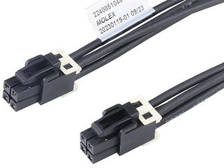 2240851043 - Mini-Fit Max-to-Mini-Fit Max Off-the-Shelf (OTS) Cable Assembly, Dual Row, Tin (Sn) Plating, 4 Circuits, 300.00mm Length, Black