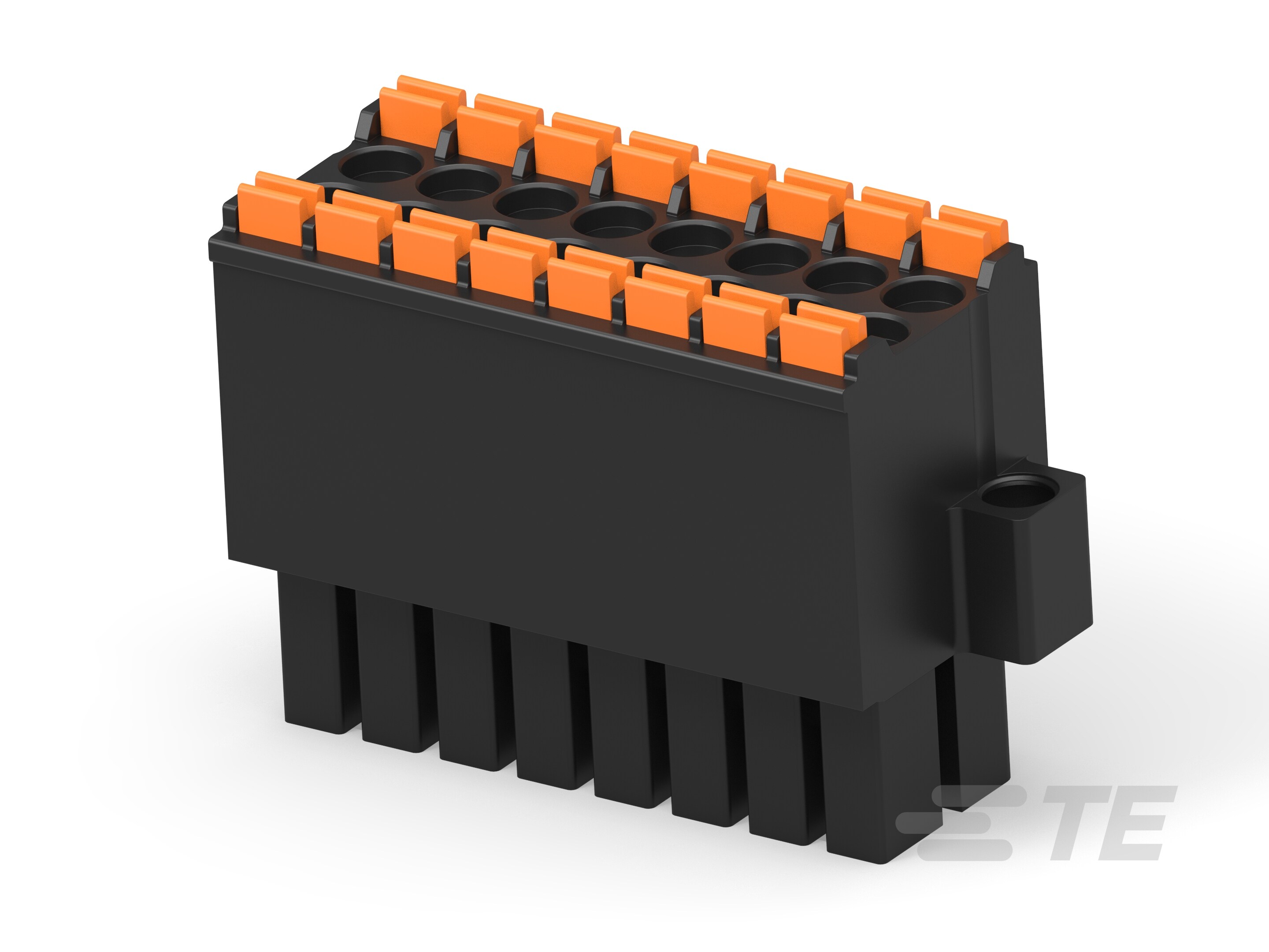 2x8P Spring TB Plug w/ Flg 3.5, BK-2842493-8 2x8P Spring TB Plug w/ Flg 3.5, BK-2842493-8